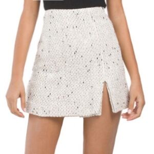 Zara Cream Mini Skirt with Black Speckles